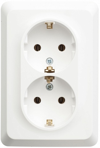 Systeme Electric Этюд Бел Розетка 2-ая с/з без шторок 16А 250B