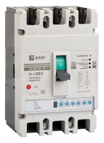 EKF PROxima Автоматический выключатель ВА-99М 250/250А 3P 50кА с электронным расцепителем