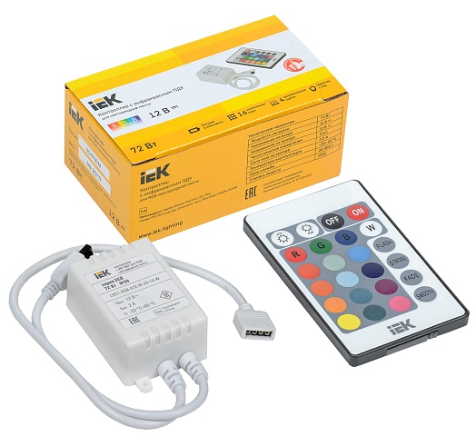 IEK Контроллер с ПДУ ИК RGB 3 канала 12В 2А 72Вт