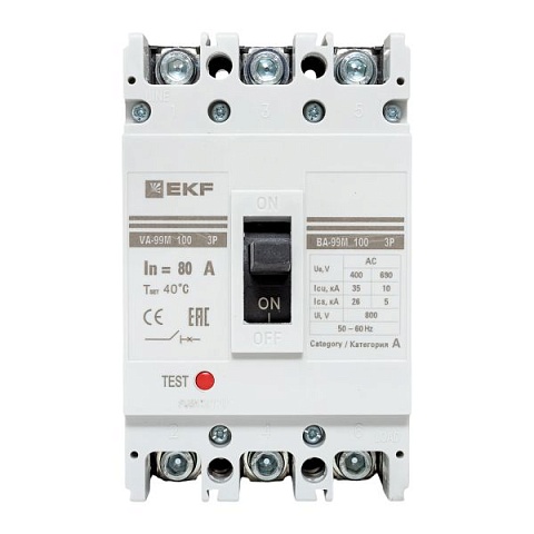 EKF PROxima Автоматический выключатель ВА-99М 100/ 80А 3P 35кА