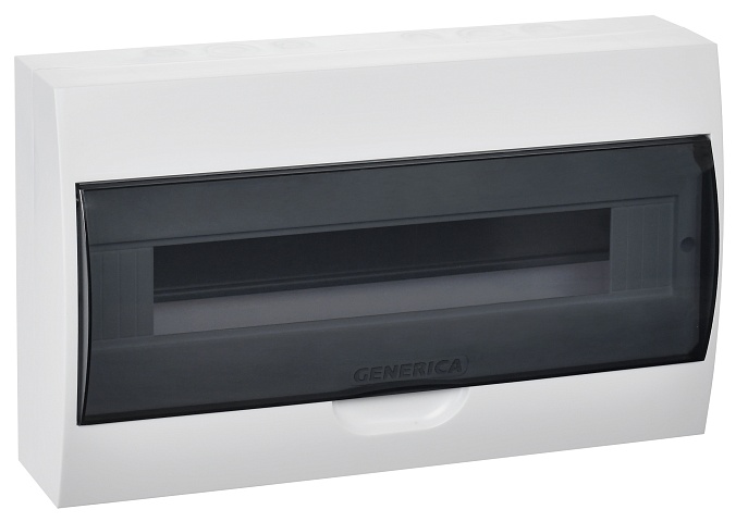 IEK GENERICA Корпус пластиковый ЩРН-П-18 черн. прозр. дверь IP41