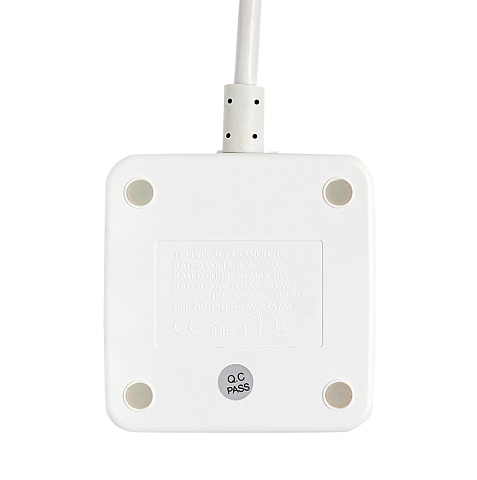 EKF PROxima Удлинитель "Куб" 2 гнезда 2USB 2,4А+Type C + Ночник 1,3 метра 1мм2