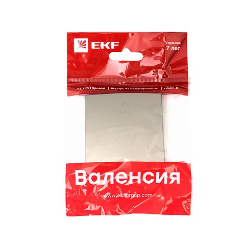 EKF PROxima Валенсия лицевая панель кнопки звонка 10А кашемир