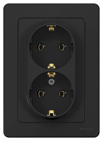 Systeme Electric Blanca внутр Антрацит Розетка 2-ая с/з без шторок, 16А, 250В