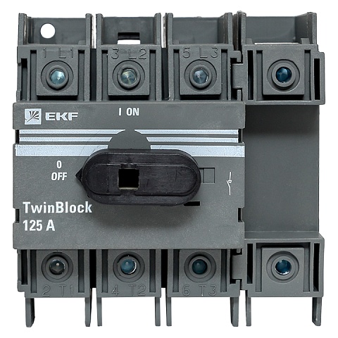 EKF Рубильник 125A 4P c рукояткой управления для прямой установки TwinBlock
