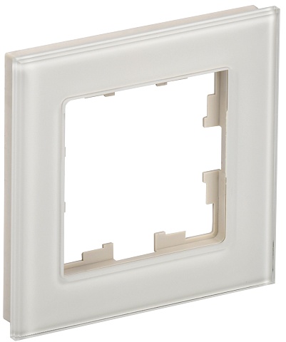 IEK BRITE DECOR  Ванильный глянец стекло Рамка 1-м РУ-1-2-БрВа