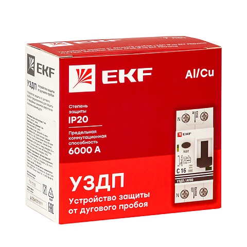 EKF PROxima Устройство защиты от дугового пробоя 1P+N 25А (C) 6 кА УЗДП