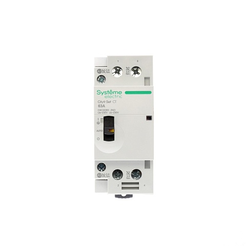 Systeme Electric City9 SET Модульный контактор 2P 2НО 63A, Ручное управление, AC 230В-230В
