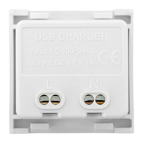 EKF Розетка USB A+C, 2.1А, 2 гнезда, без индикатора, белая