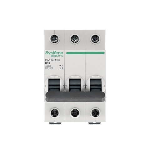 Systeme Electric City9 Set Автоматический выключатель (АВ) B 10А 3P 4.5kA 400В