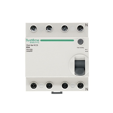 Systeme Electric City9 Set Выключатель дифференциального тока (ВДТ) 63А 4P 30мА Тип-A 400В