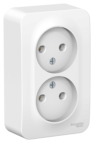 Systeme Electric Blanca наруж Бел Розетка 2-ая б/з без шторок, 16А, 250В