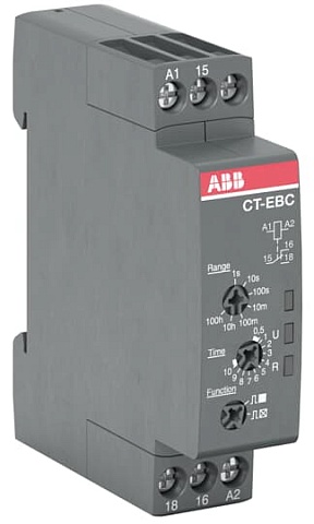 ABB Реле времени CT-EBC.12 компактное (мигание при включ./отключ.) 24-240В AC, 24-48В DC (7 диапазонов времени 0,05с...100ч) 1ПК
