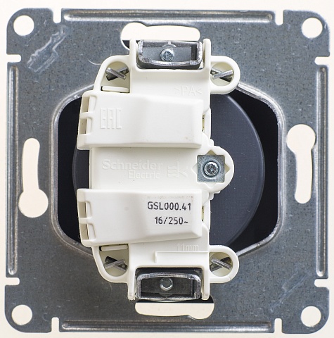 Systeme Electric Glossa Антрацит Розетка б/з, 16А