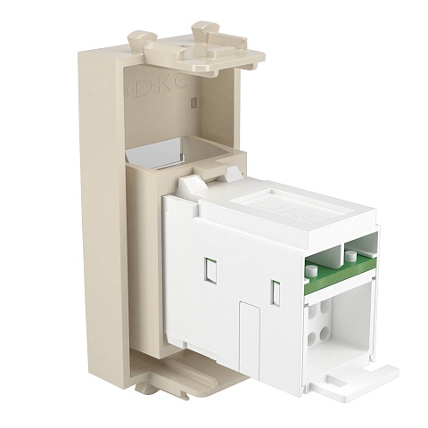 DKC Компьютерная розетка RJ-45 модульная, кат.5е, "Avanti", "Ванильная дымка", 1 модуль