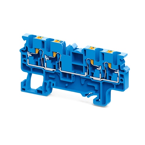 КЭАЗ Клемма с 4-мя контактами push-in OptiClip СP-2,5-QUATTRO-(0,2-2,5)-I-BU-синий