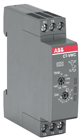 ABB Реле времени CT-VWC.12 компактное (импульс при включ.) 24-48B DC, 24-240B AC (7 диапазонов времени 0,05с...100ч) 1ПК
