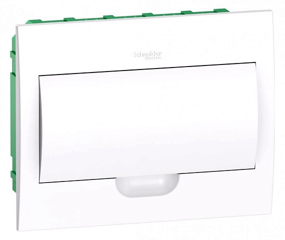 Systeme Electric City9 Корпус встраиваемый с белой дверью 1ряд/12мод, IP40, IK07, 63А, 2 клеммы
