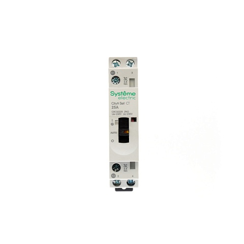 Systeme Electric City9 SET Модульный контактор 2P 2НО 25A, Ручное управление, AC 230В-230В