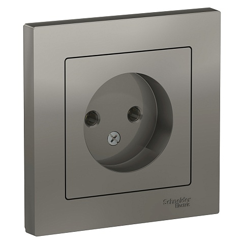 Systeme Electric AtlasDesign Сталь Розетка б/з, 16А, в сборе