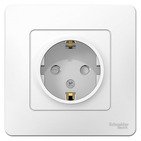Systeme Electric Blanca внутр Бел Розетка с/з со шторками, 16А, 250В