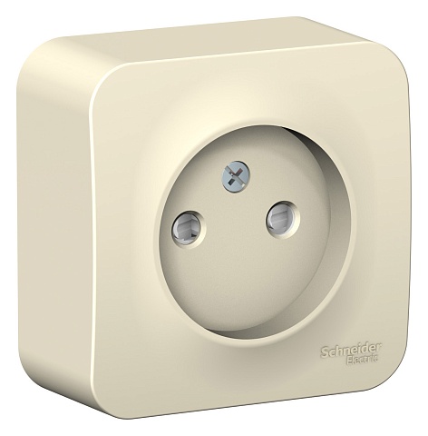 Systeme Electric Blanca наруж Молочная Розетка б/з со шторками 16А, 250В, изолир. пластина