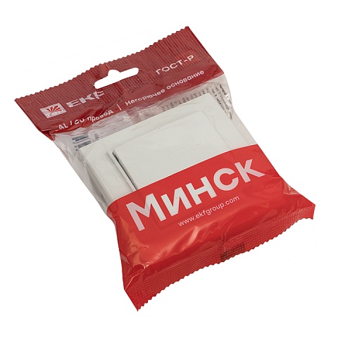 EKF Basic Минск Белый Выключатель 1-кл, 10А, СП