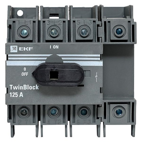 EKF Рубильник 125A 4P c рукояткой управления для прямой установки TwinBlock