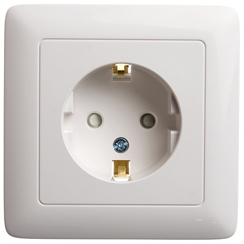 Systeme Electric ХИТ внутр Бел Розетка с/з со шторками, 16А, 250В
