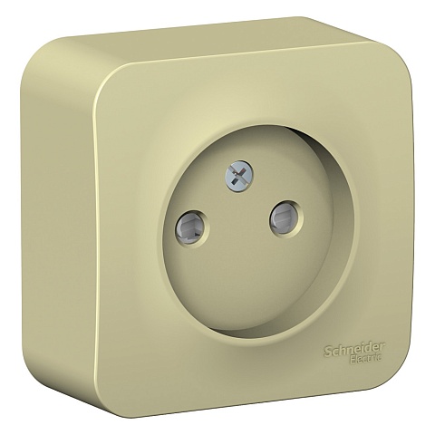 Systeme Electric Blanca наруж Беж Розетка б/з со шторками, изолир. пластина 16А, 250В