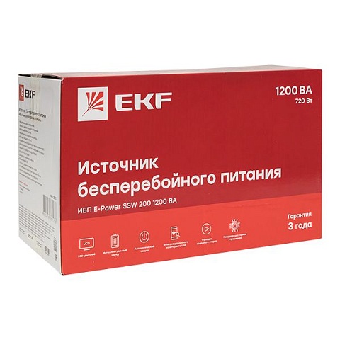 EKF PROxima Источник Бесперебойного питания Линейно-интерактивный E-Power SSW 200 1200 ВА