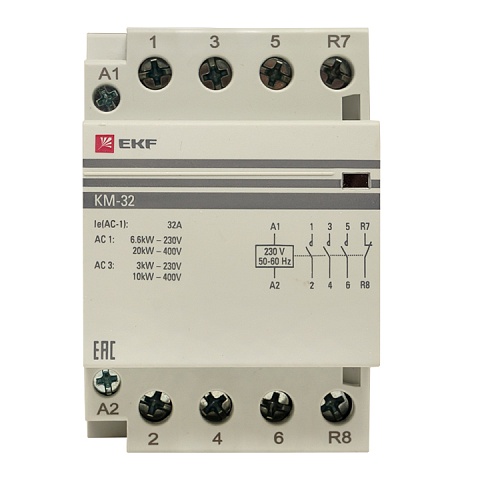 EKF PROxima Контактор модульный КМ 32А 3NО+NC (3 мод.)