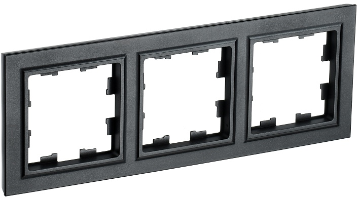 IEK BRITE BASE Черный Рамка 3-м РУ-3-БрЧ