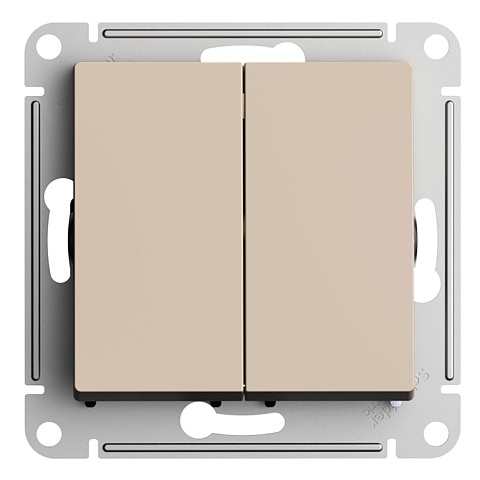 Systeme Electric AtlasDesign Песочный Выключатель 2-клавишный, сх.5, 10АХ, механизм