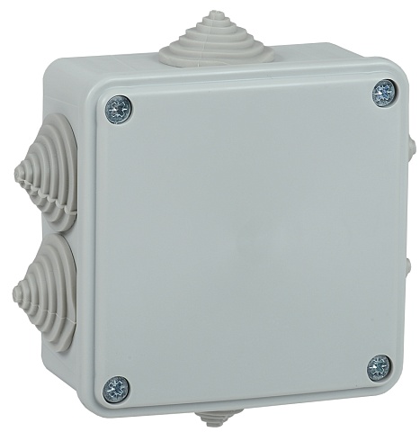 IEK Коробка расп. КМ для о/п 100х100х45мм IP44 6 вводов (7035)