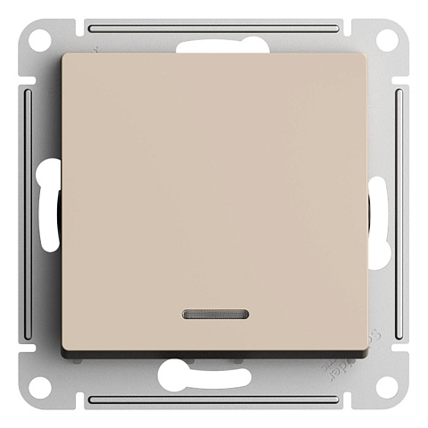 Systeme Electric AtlasDesign Песочный Переключатель 1-клавишный с подсветкой, сх.6а, 10АХ, механизам