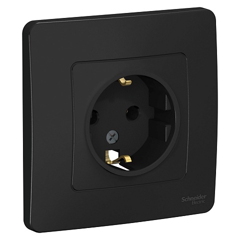 Systeme Electric Blanca внутр Антрацит Розетка с/з без шторок, 16А, 250В