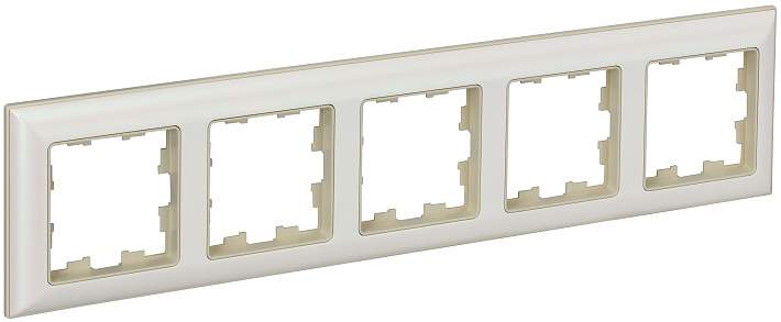 IEK BRITE DECOR Жемчуг/беж 3D-форма Рамка 5-мест. РУ-5-Бр