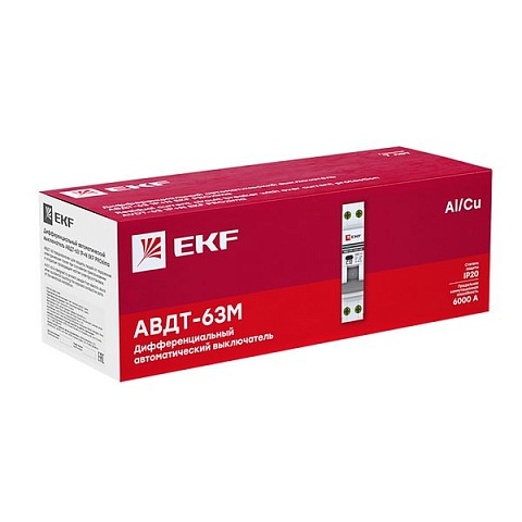 EKF PROxima АВДТ-63 Диф. Автомат (C)   25А/30мА тип АС 6кА , электронный