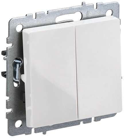 IEK BRITE BASE Белый Выключ. 2-кл 10А ВС10-2-0-БрБ