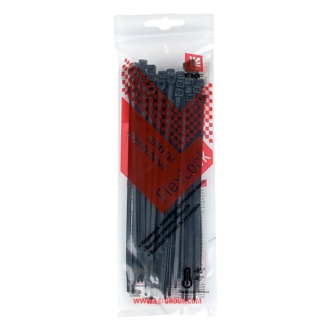 EKF PROxima Хомут P6.6 стандартный (ч), 3.6x150 (50шт) FlexLock