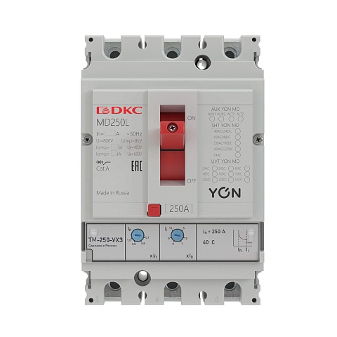 DKC YON pro Автоматический выключатель MD250N-TM250 3P 250А 40kA Ir 0.7…1xIn Ii 5…10xIn