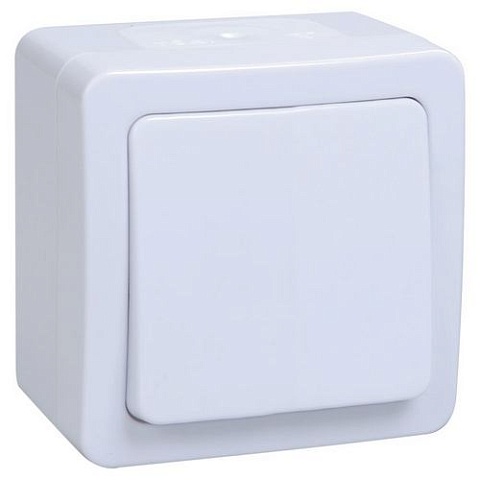 IEK GERMES PLUS ВСп20-1-0-ГПБ выкл 1кл проход. о/у IP54 (цвет клавиш: белый)