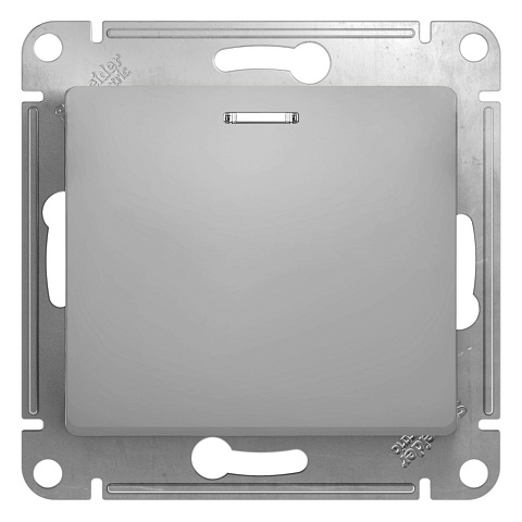 Systeme Electric Glossa Алюминий Переключатель 1-клавишный с подсветкой, сх.6а, 10АХ