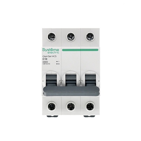Systeme Electric City9 Set Автоматический выключатель (АВ) С 10А 3P 4.5kA 400В