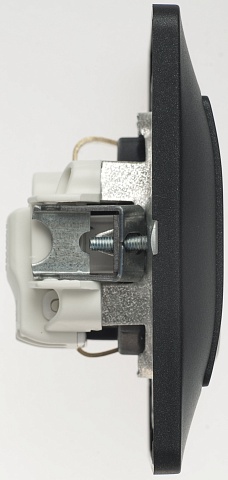 Systeme Electric Glossa Антрацит Розетка с/з со шторками, 16А (в сборе)