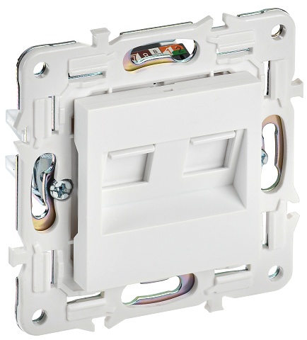 IEK SKANDY Арктический белый Розетка компьютерная двойная RJ45 кат.5E SK-K03W