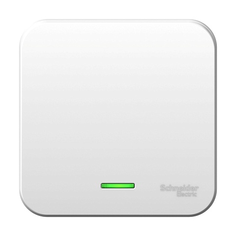 Systeme Electric Blanca наруж Бел Выключатель 1-клавишный с подсветкой, 6А, 250В, монтажная пластина