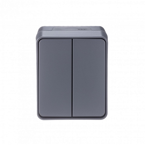Systeme Electric AtlasDesign Profi54 Наруж Антрацит Выключатель 2-клавишный 10 АХ