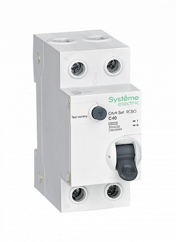 Systeme Electric City9 Set Авт. выкл. диф. тока (АВДТ) 1P+N С 40А 4.5kA 30мА Тип-AС 230В